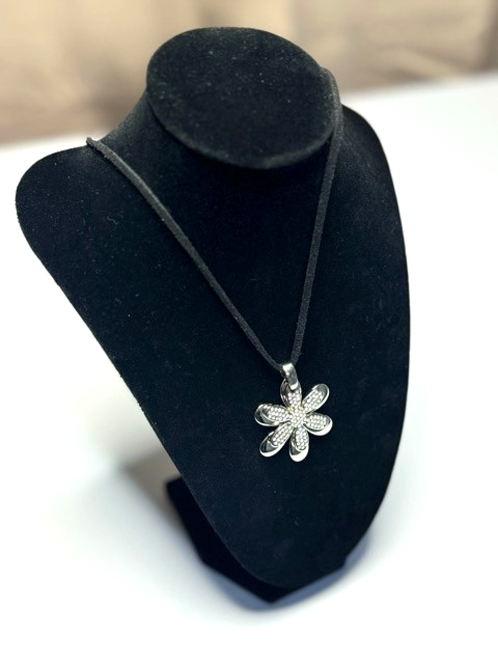 lia sophia Friends by Joann necklace - cut crystal, rhodium plated, signed